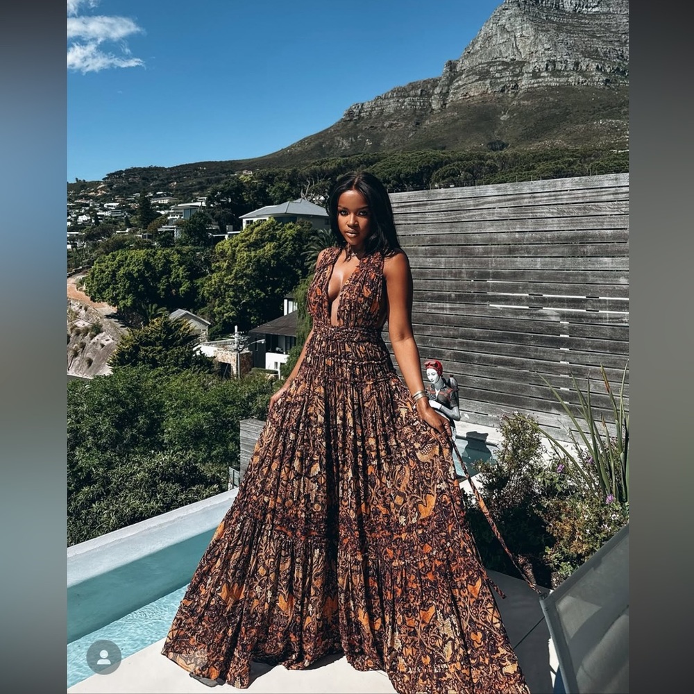 Ulla Johnson Brown Floral Maxi Dress